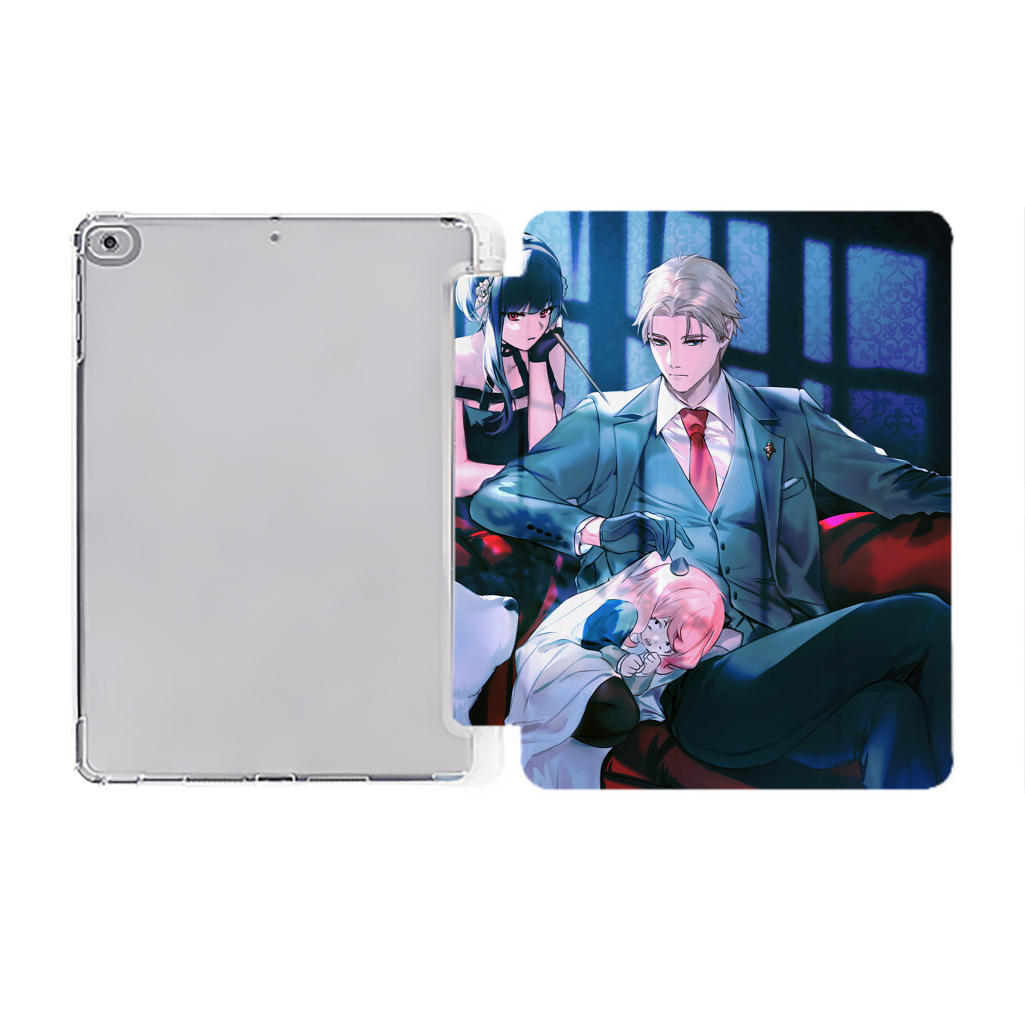 （画像用） SPY×FAMILY间谍家家酒 IPad ケース ペン収納付き 三つ折りスタンド PUレザー×シリコン 対応機種9.5/10.5/10.9インチ